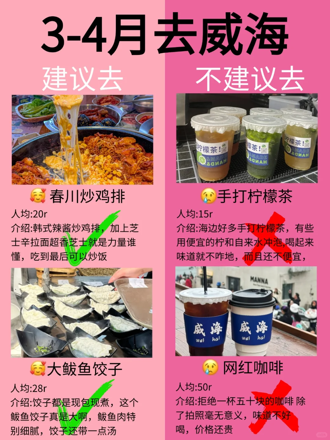 3月威海旅游别去错地方了❗来看看红黑榜