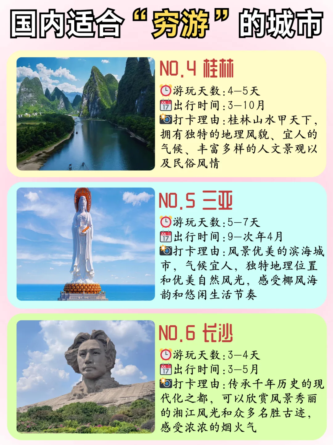 国内适合穷游的热门城市💫姐妹们想去哪里