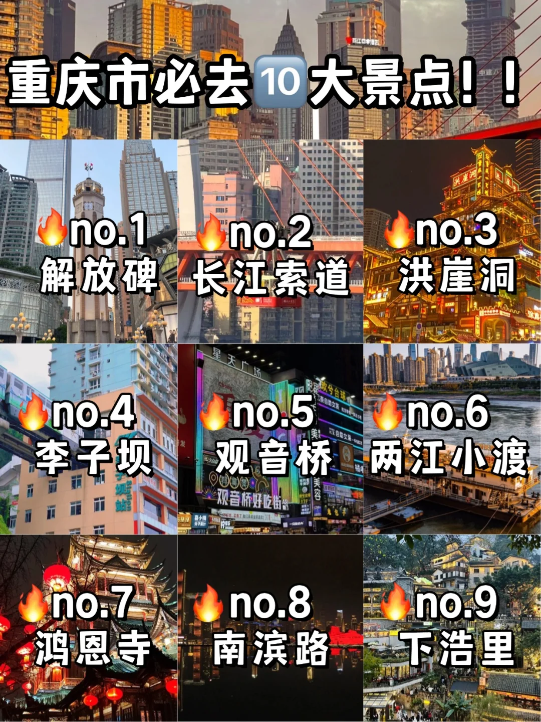重庆必去🔟大景点🔥旅游前必看！！！