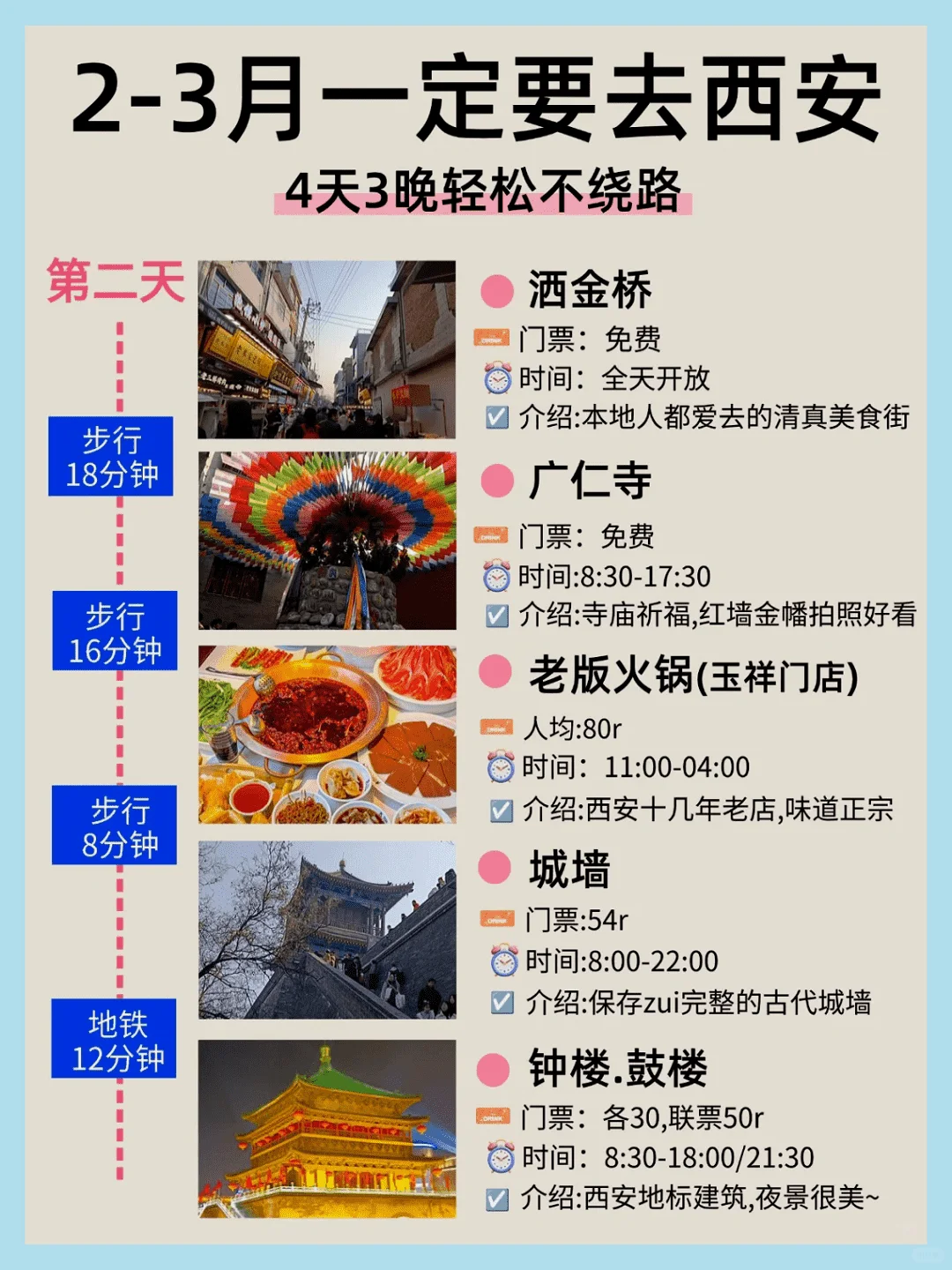 西安旅游攻略|4天3晚不绕路，要来的姐妹住