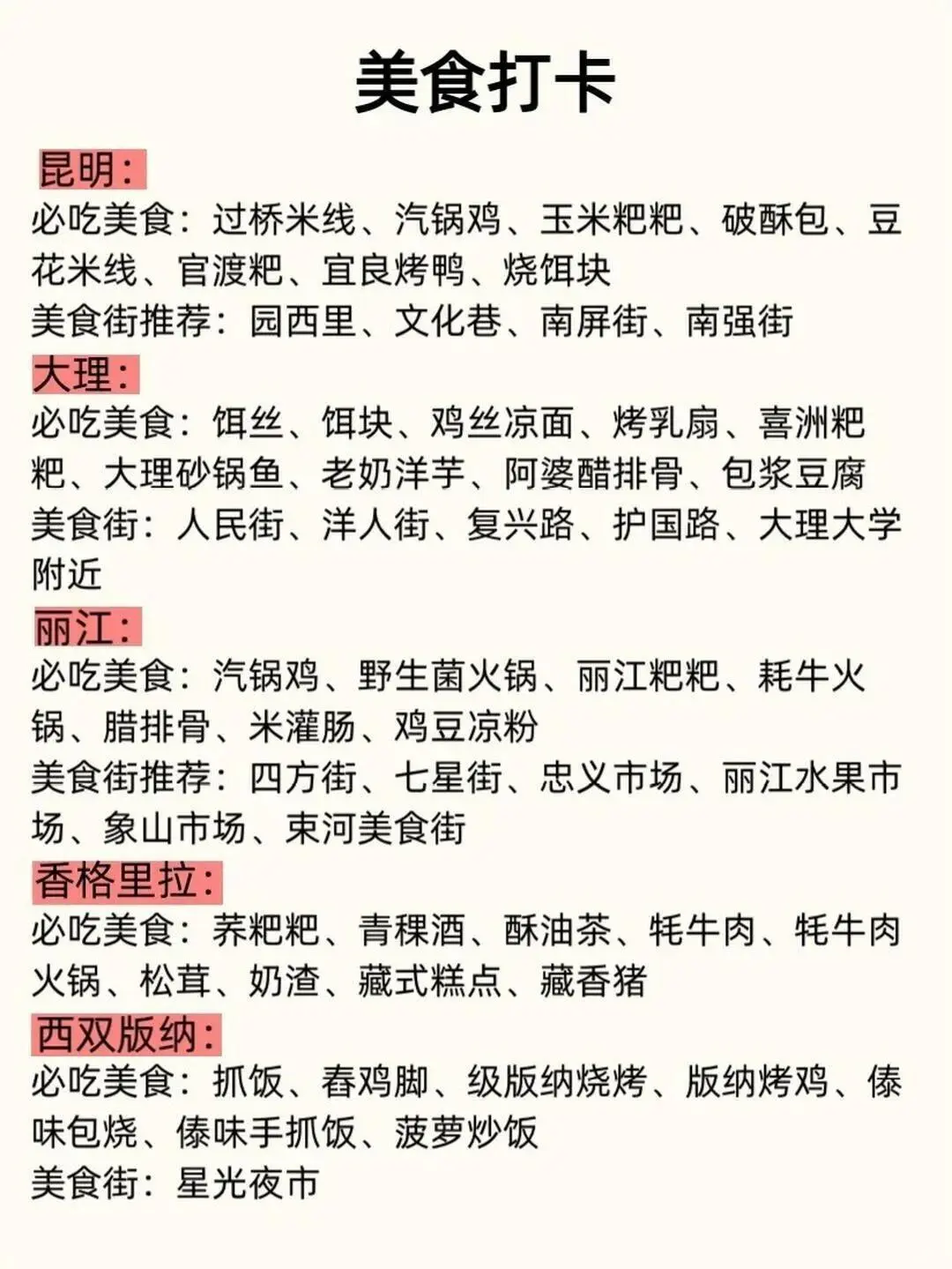 云南旅游攻略✅一张图看懂云南旅游