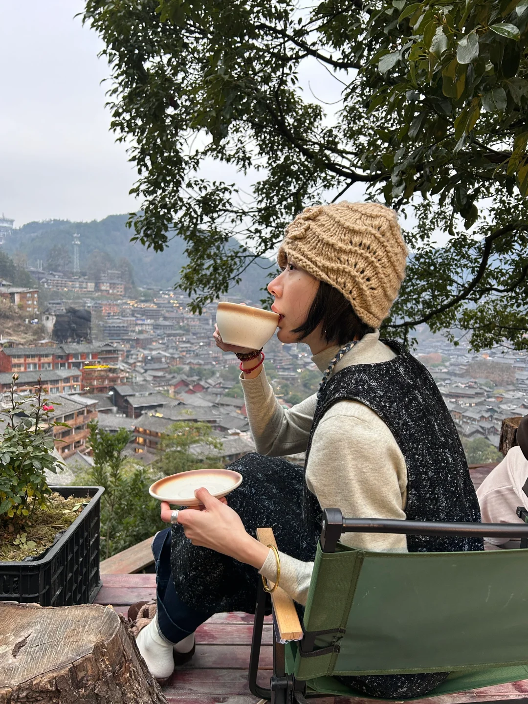 千户苗寨最佳观景点——📍猪圈咖啡屋☕️