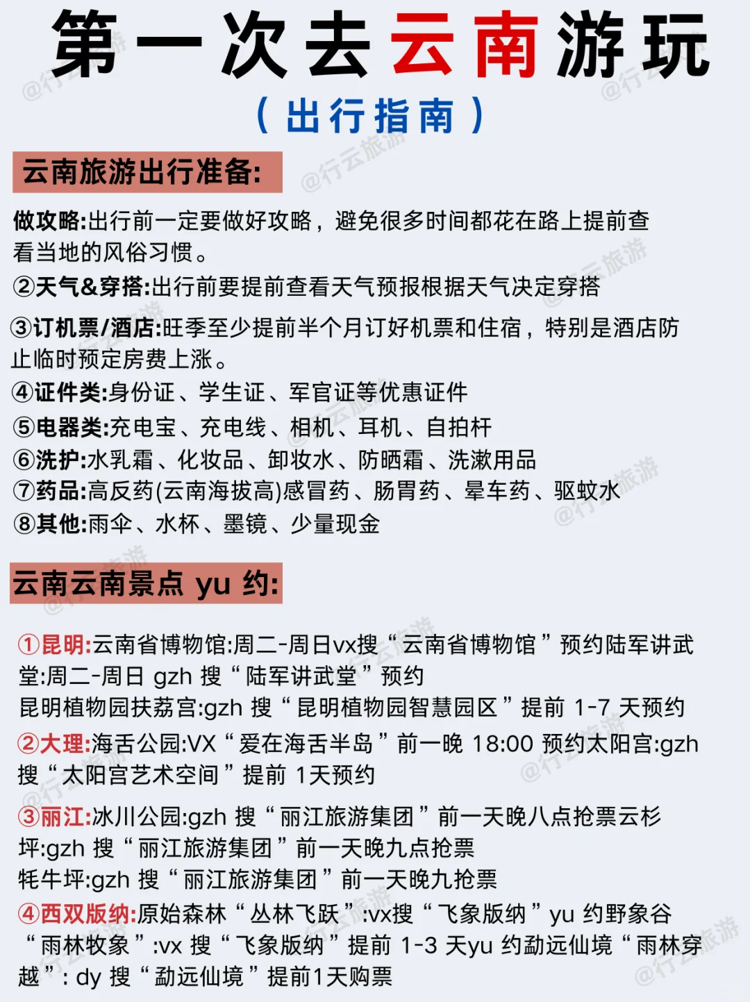 云南景点地图🗺【附游玩顺序】✅