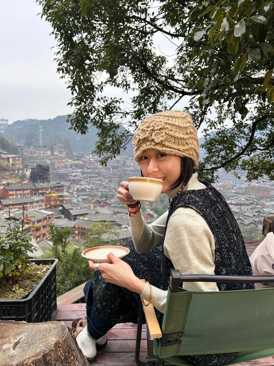 千户苗寨最佳观景点——📍猪圈咖啡屋☕️