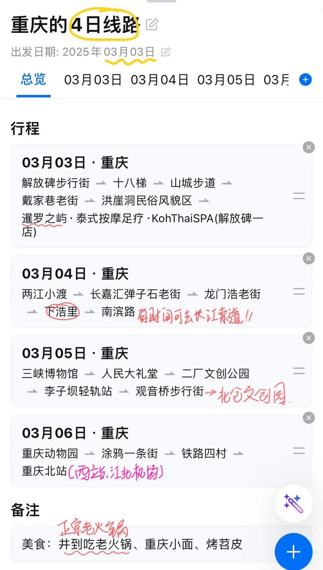 被J人女朋友做的重庆四日游攻略惊呆了‼️