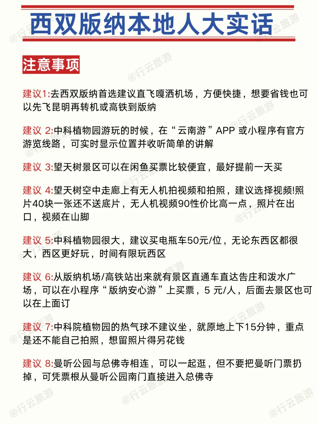 西双版纳本地人大实话【不踩雷攻略】