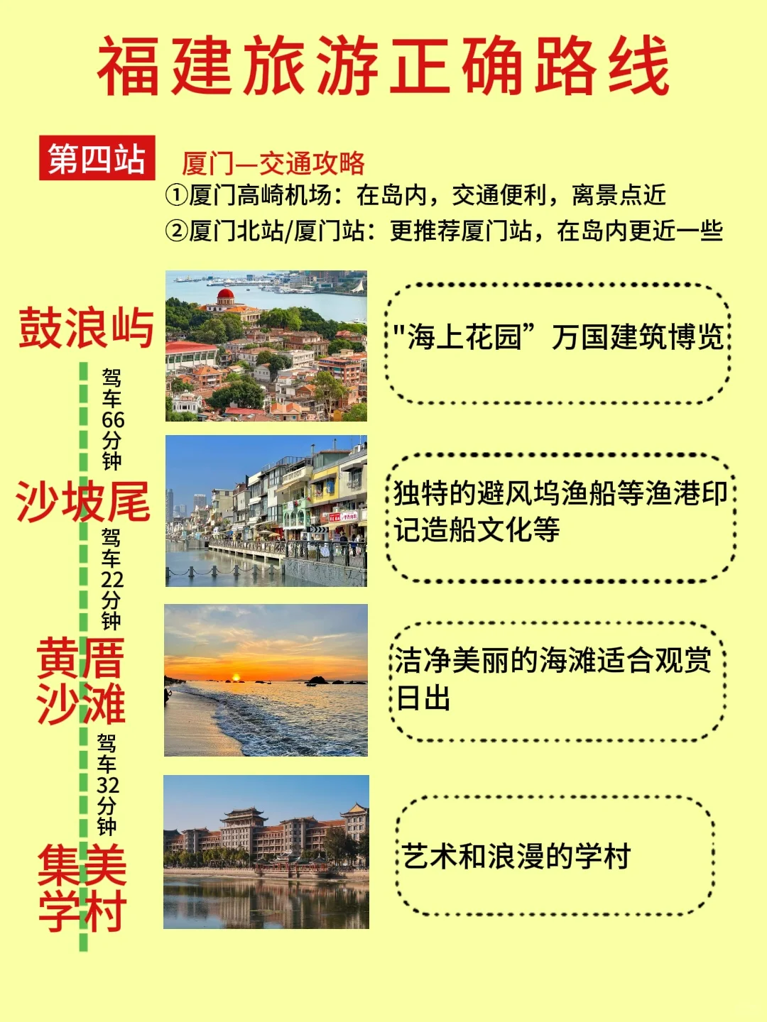 3-4月去福建旅游,顺序千万不要搞反啦!