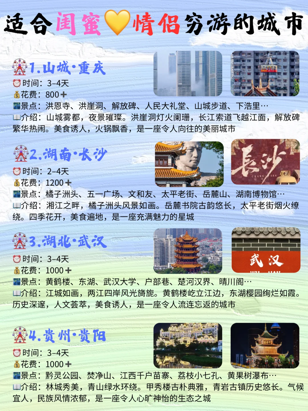 敲适合情侣❤闺蜜穷游的城市｜总有你喜欢的