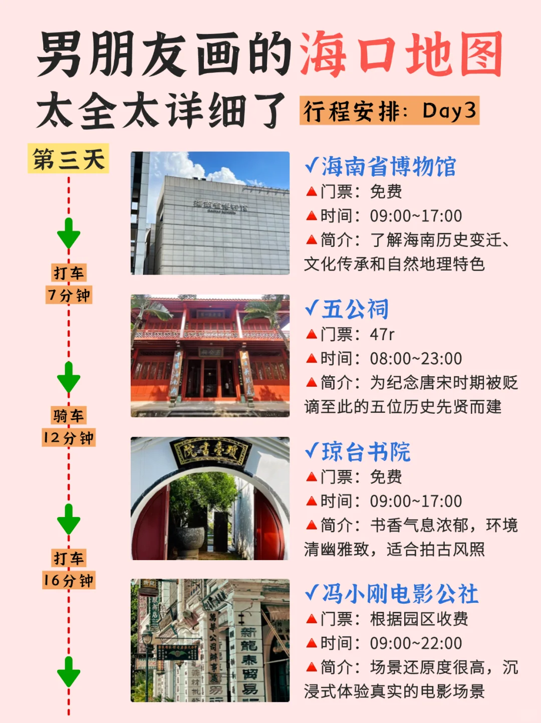 男朋友做的海口旅游攻略,看完很感动❤️