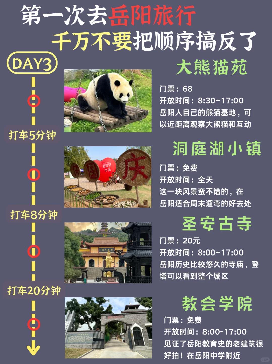 第一次去岳阳旅游，千万不要把顺序搞反了。。。