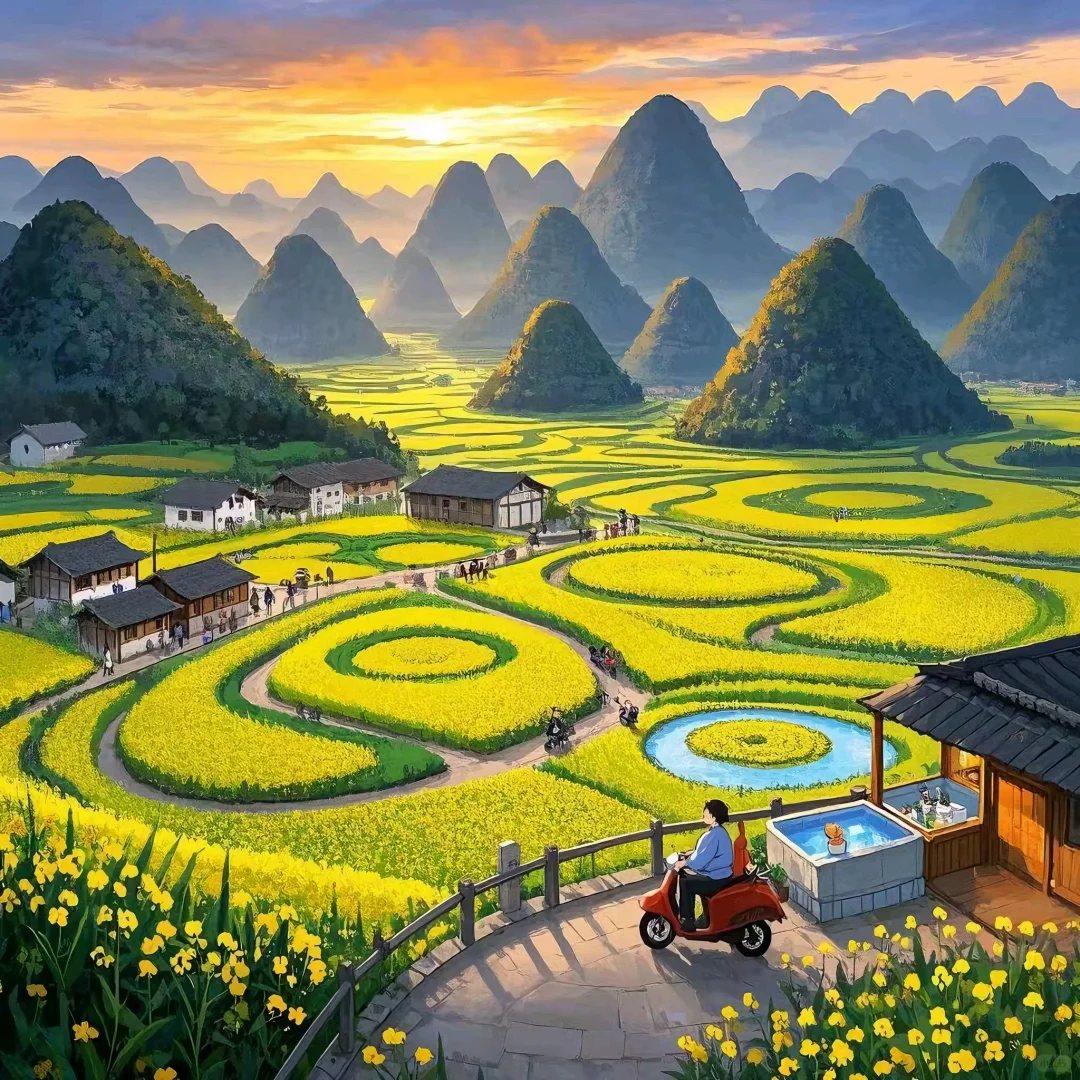 万峰林油菜花景区好去处