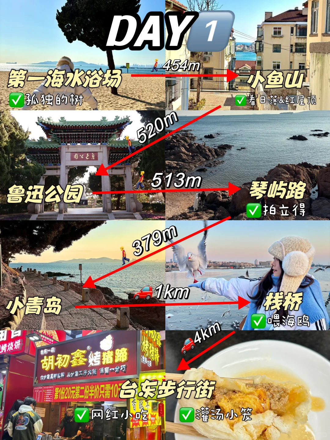 青岛三天超顺路线！！好吃好玩不到500块…..