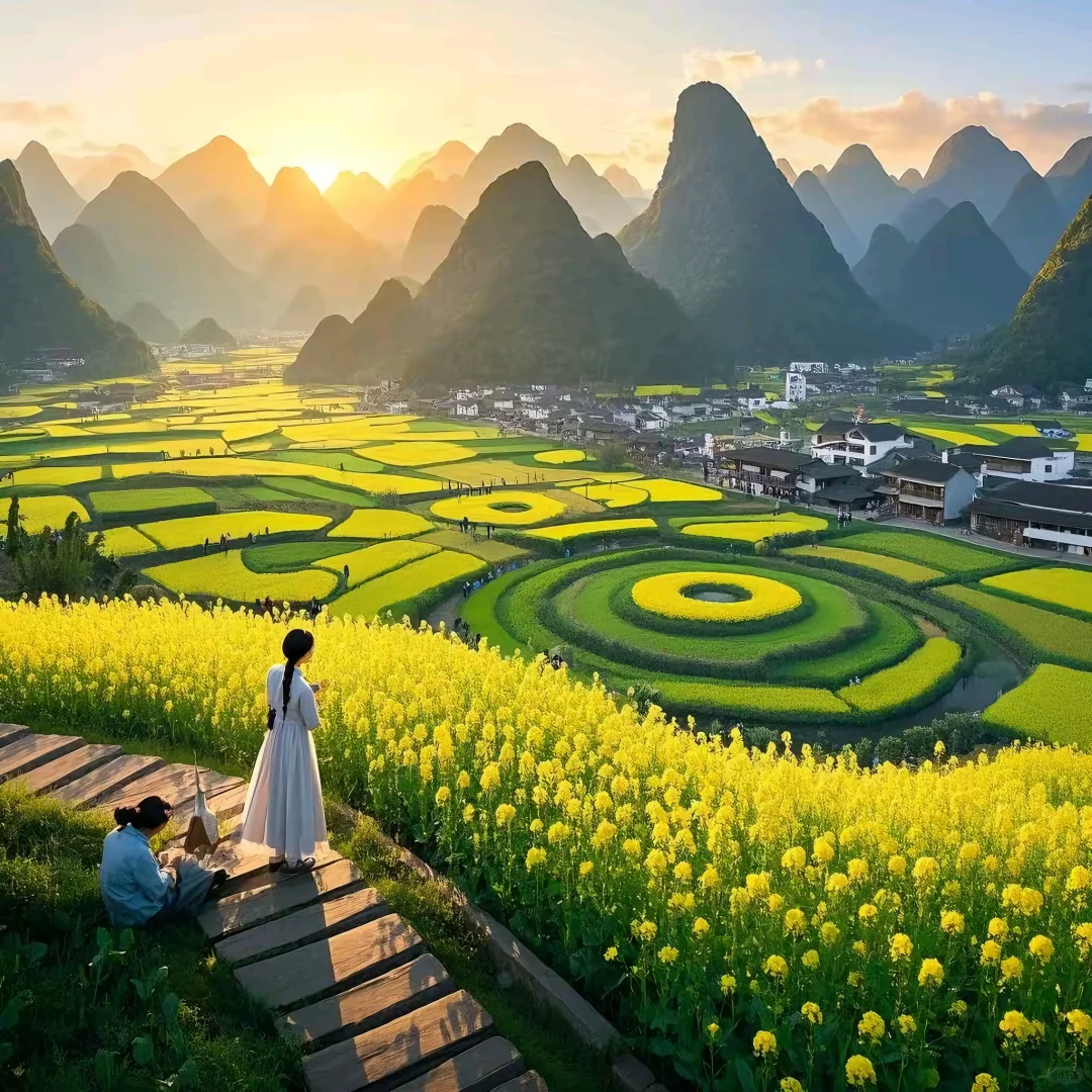 万峰林油菜花景区好去处