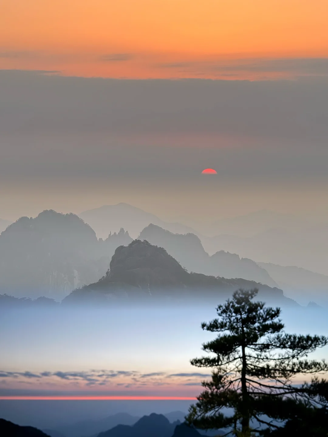 徐霞客我下次还信你！黄山的落日初雪和星星