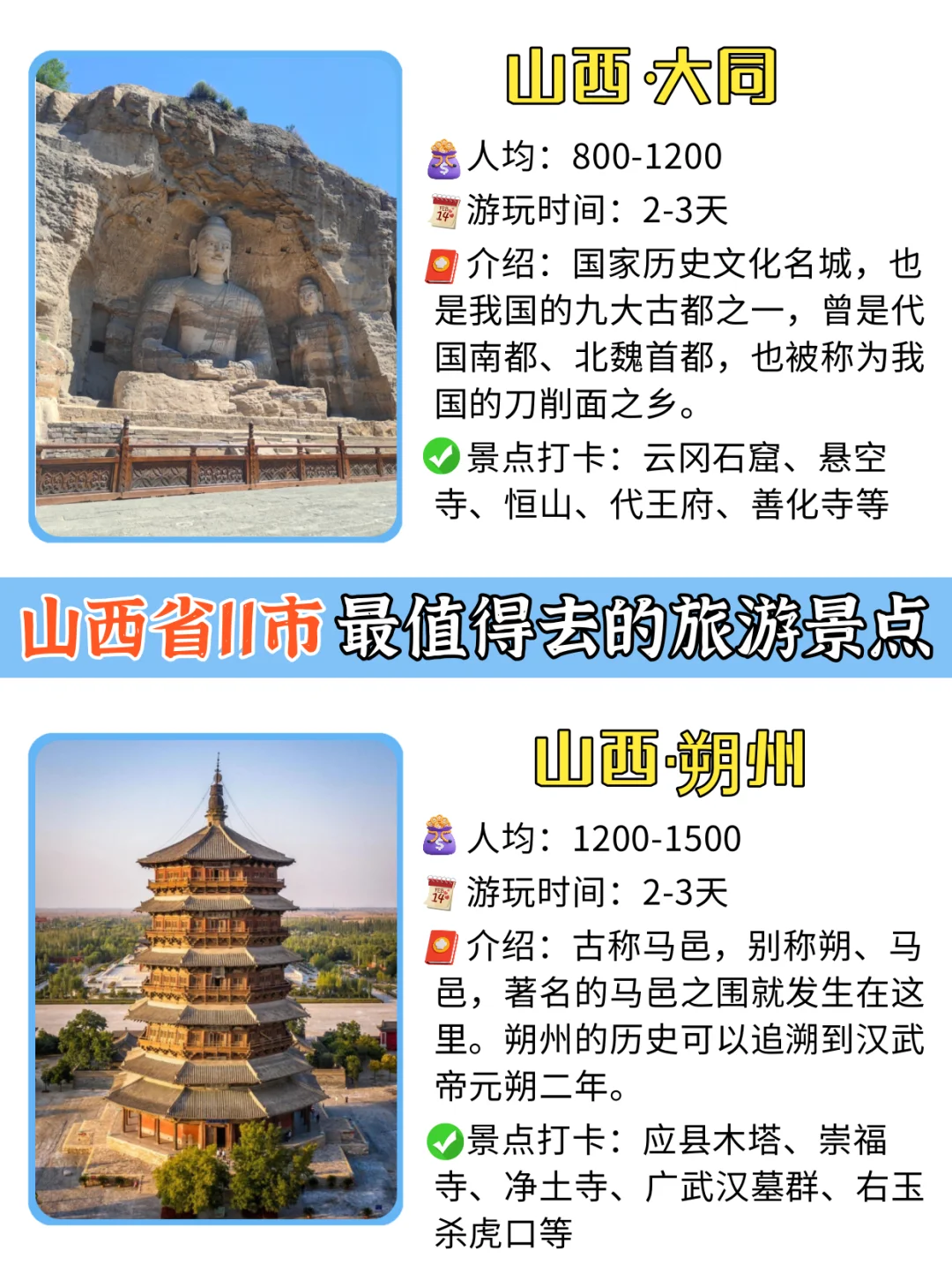山西11市旅游景点大合集|游玩攻略