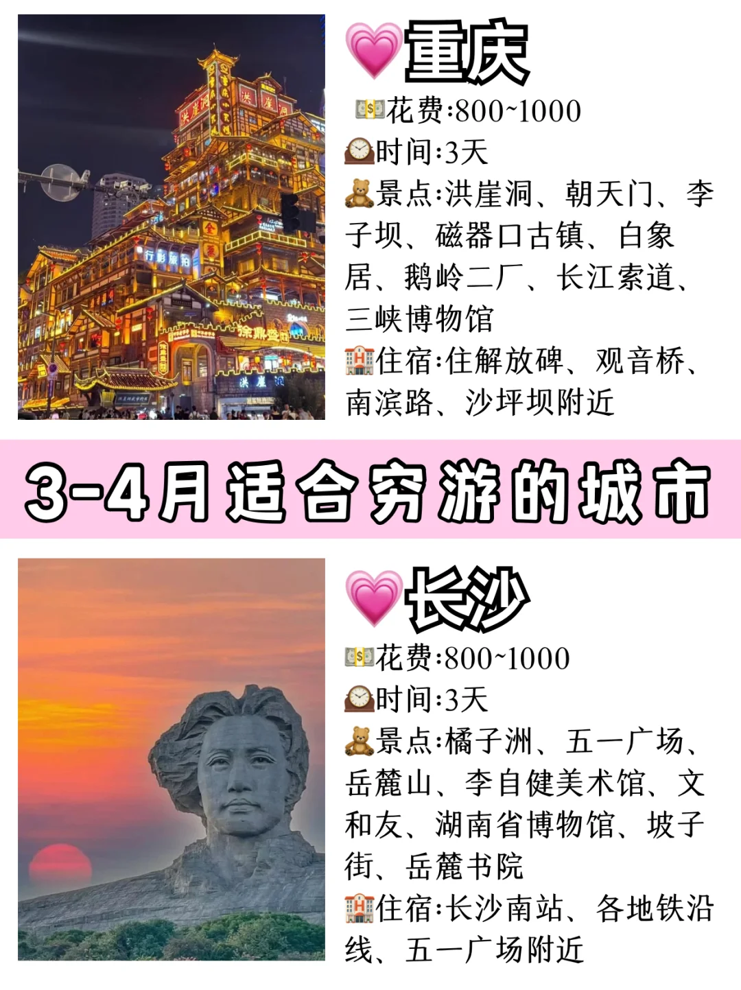 3-4月穷游去哪儿玩⁉️快看看这10个城市