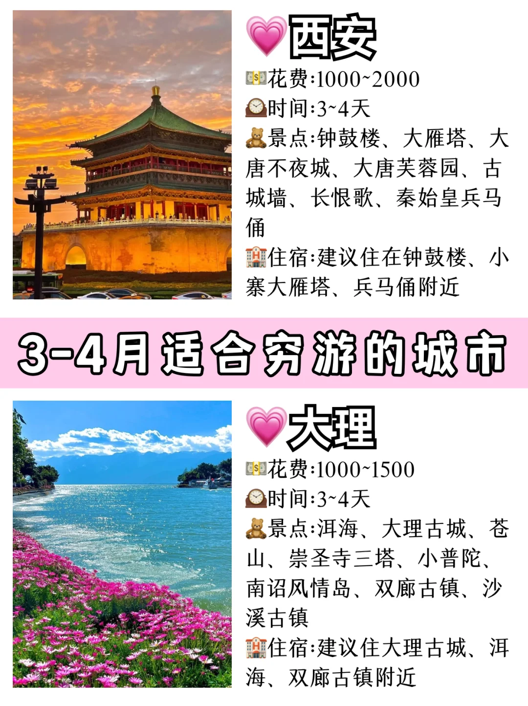 3-4月穷游去哪儿玩⁉️快看看这10个城市