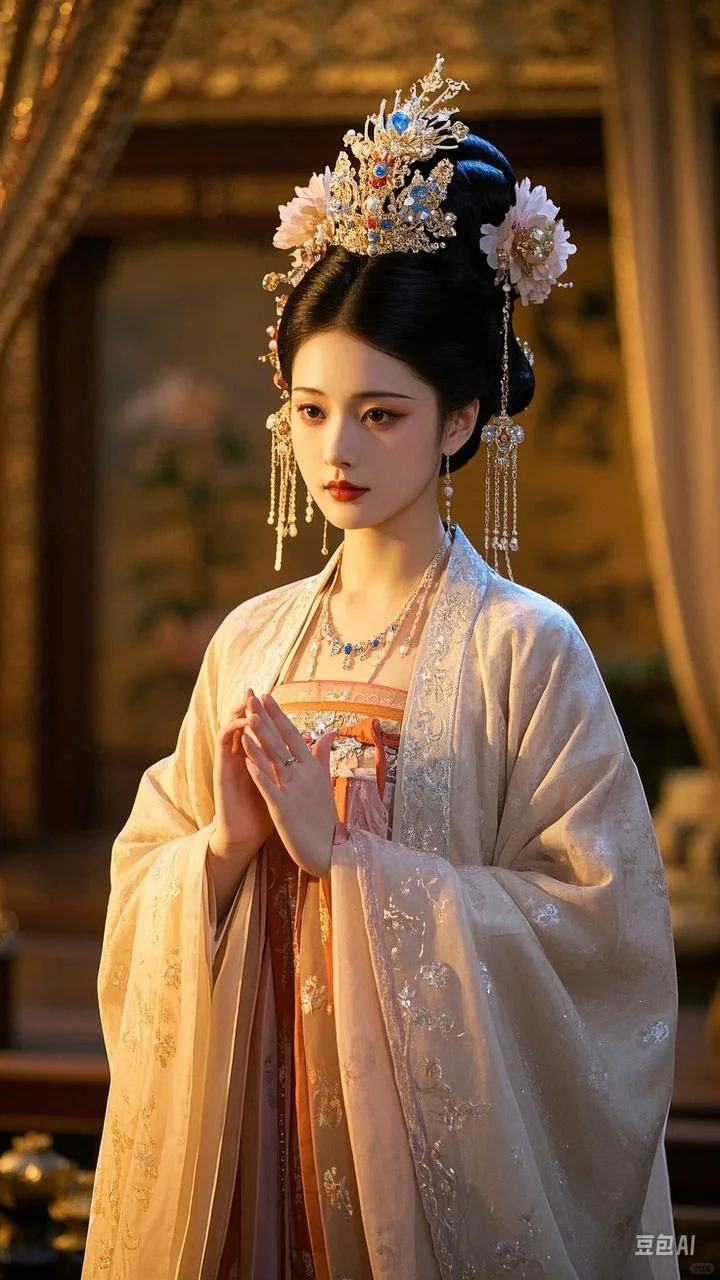 惊鸿一瞥,汉服佳人似画中来,后附咒语