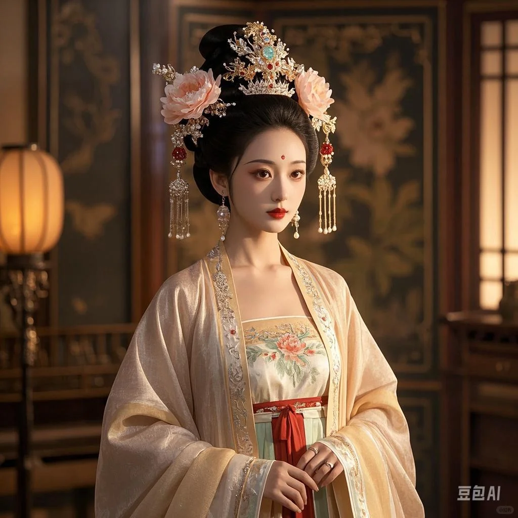 惊鸿一瞥,汉服佳人似画中来,后附咒语