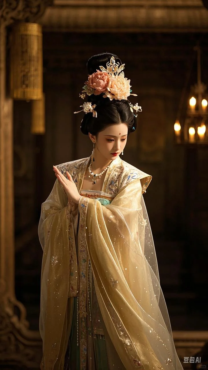 惊鸿一瞥,汉服佳人似画中来,后附咒语