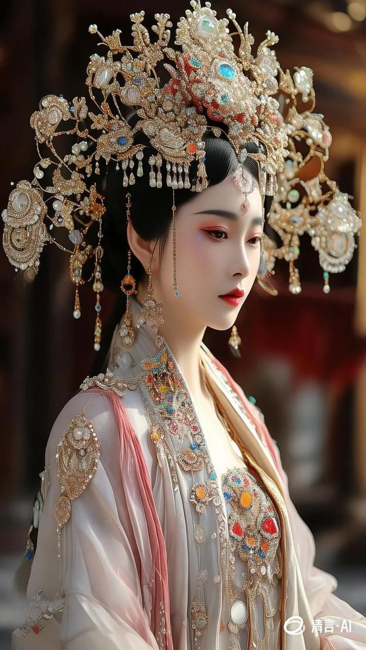 惊鸿一瞥,汉服佳人似画中来,后附咒语