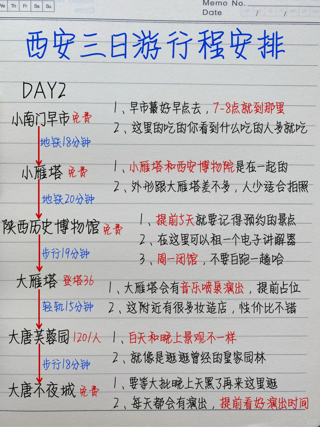 被自己整理的西安三日游行程给满意到了👍