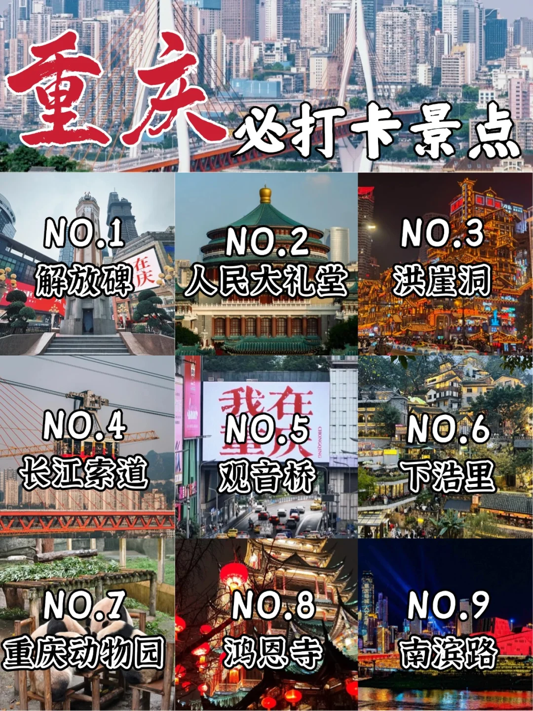 重庆旅游前必看👀必去的9大热门🔥景点