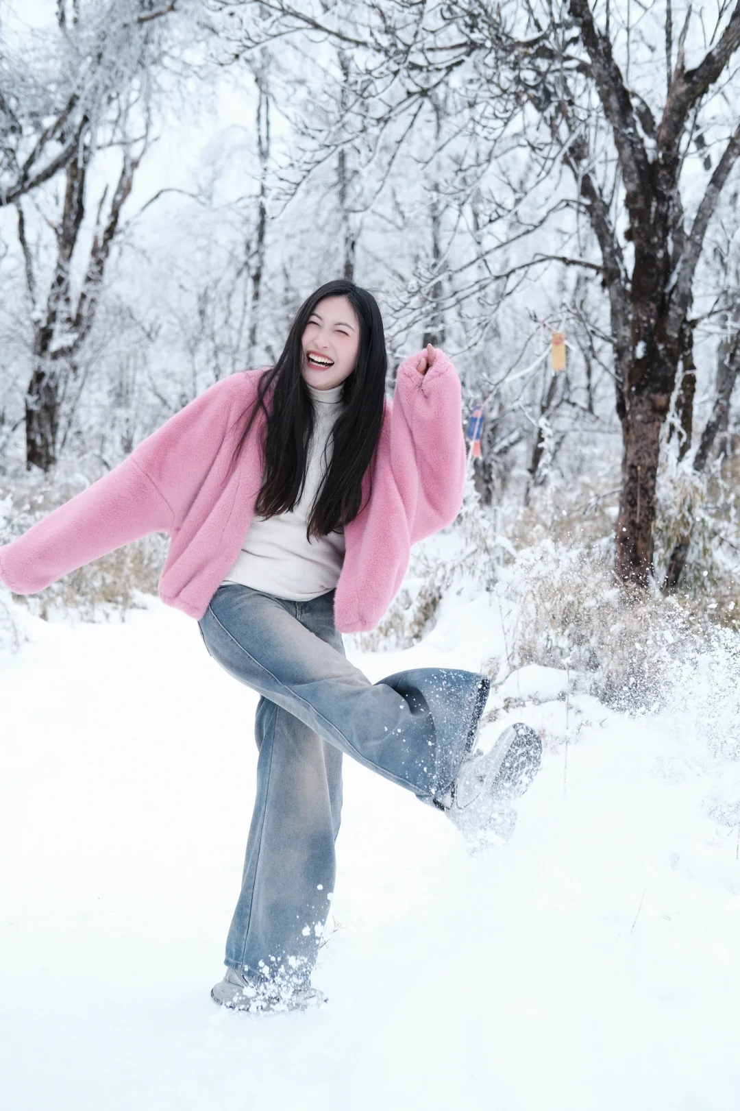 在王岗坪 遇见积雪雾凇～❄️