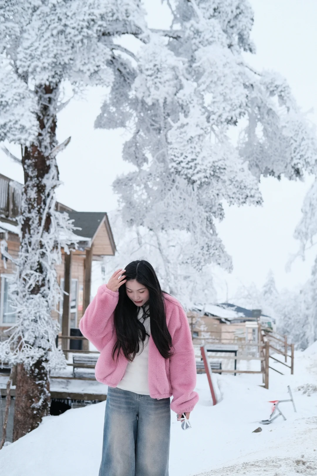 在王岗坪 遇见积雪雾凇～❄️