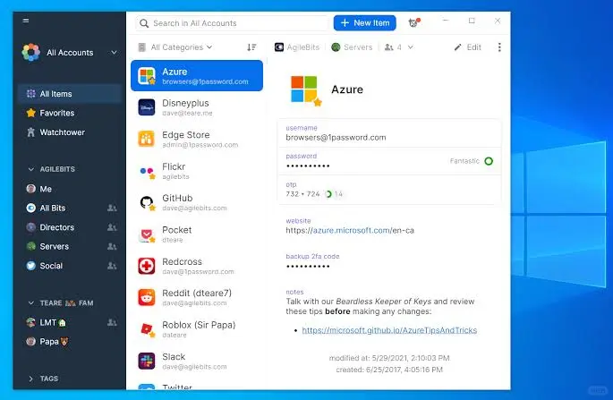1password长期家庭组两个位置