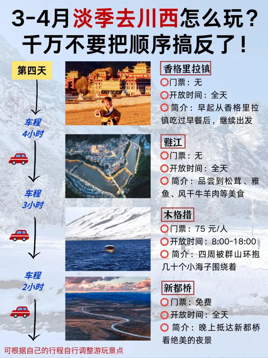 3-4月淡季去川西❗一次性讲清楚怎么玩✍。