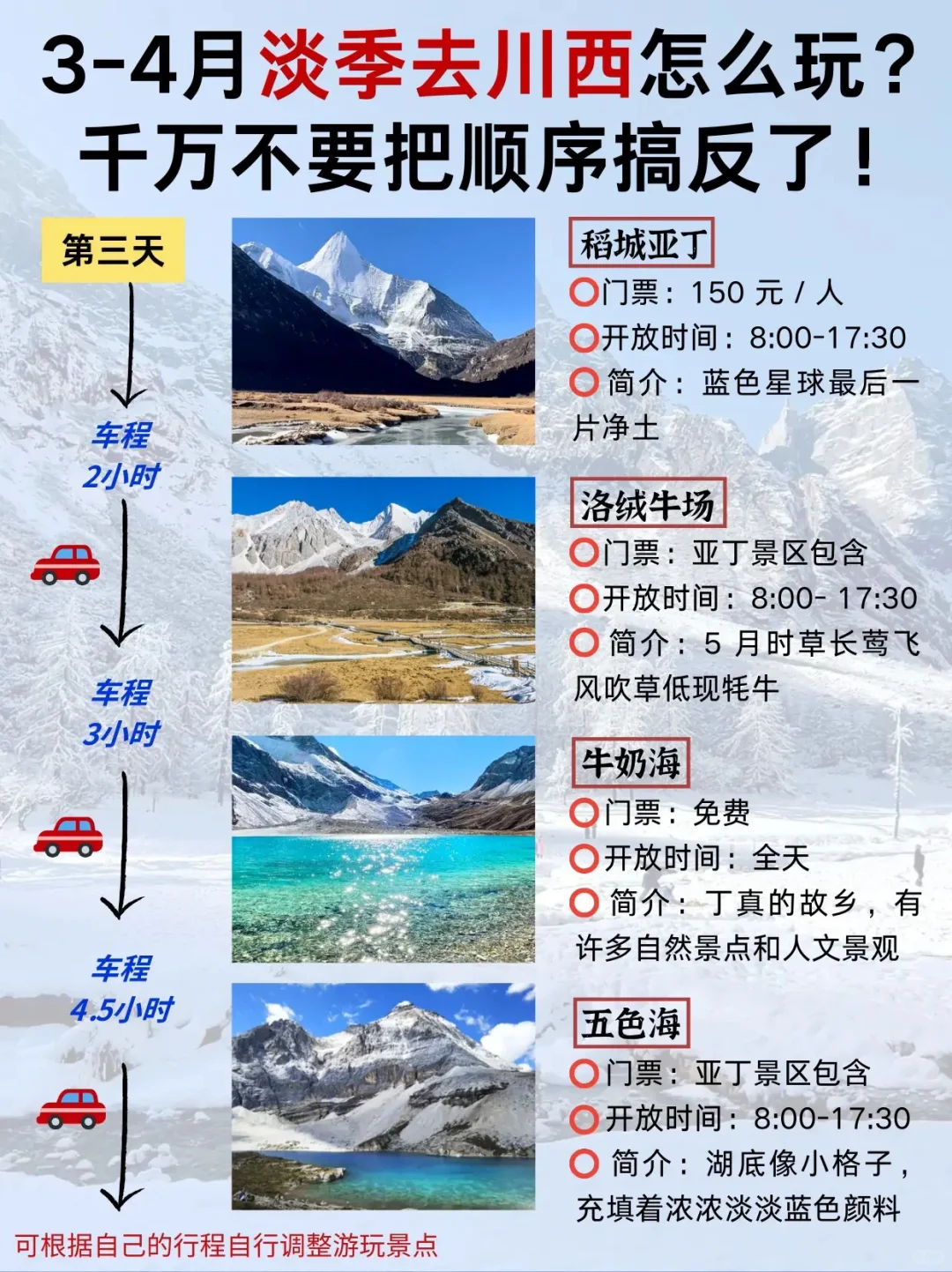 3-4月淡季去川西❗一次性讲清楚怎么玩✍。