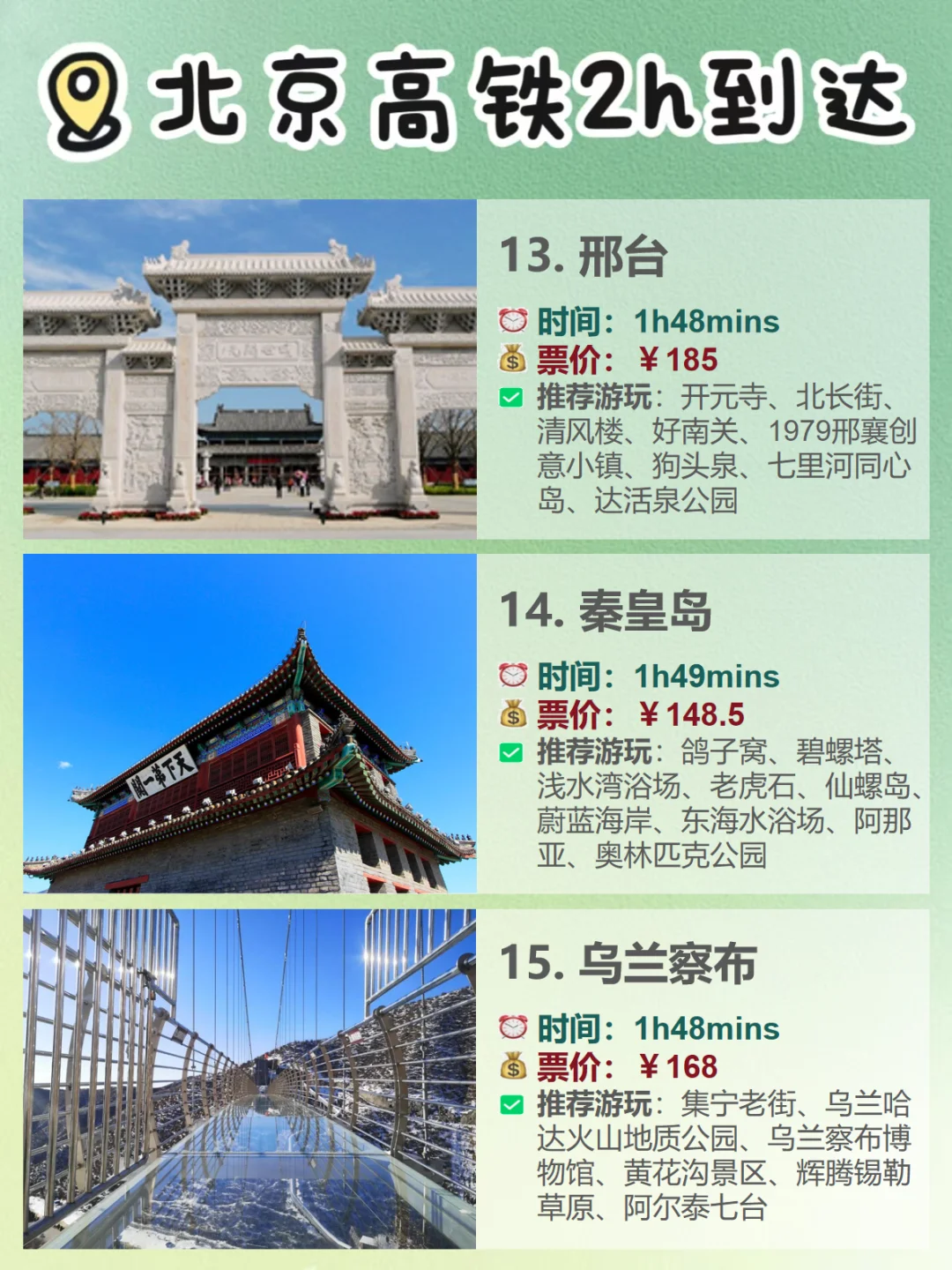 北京周边旅游！高铁2H可达的18座宝藏城市