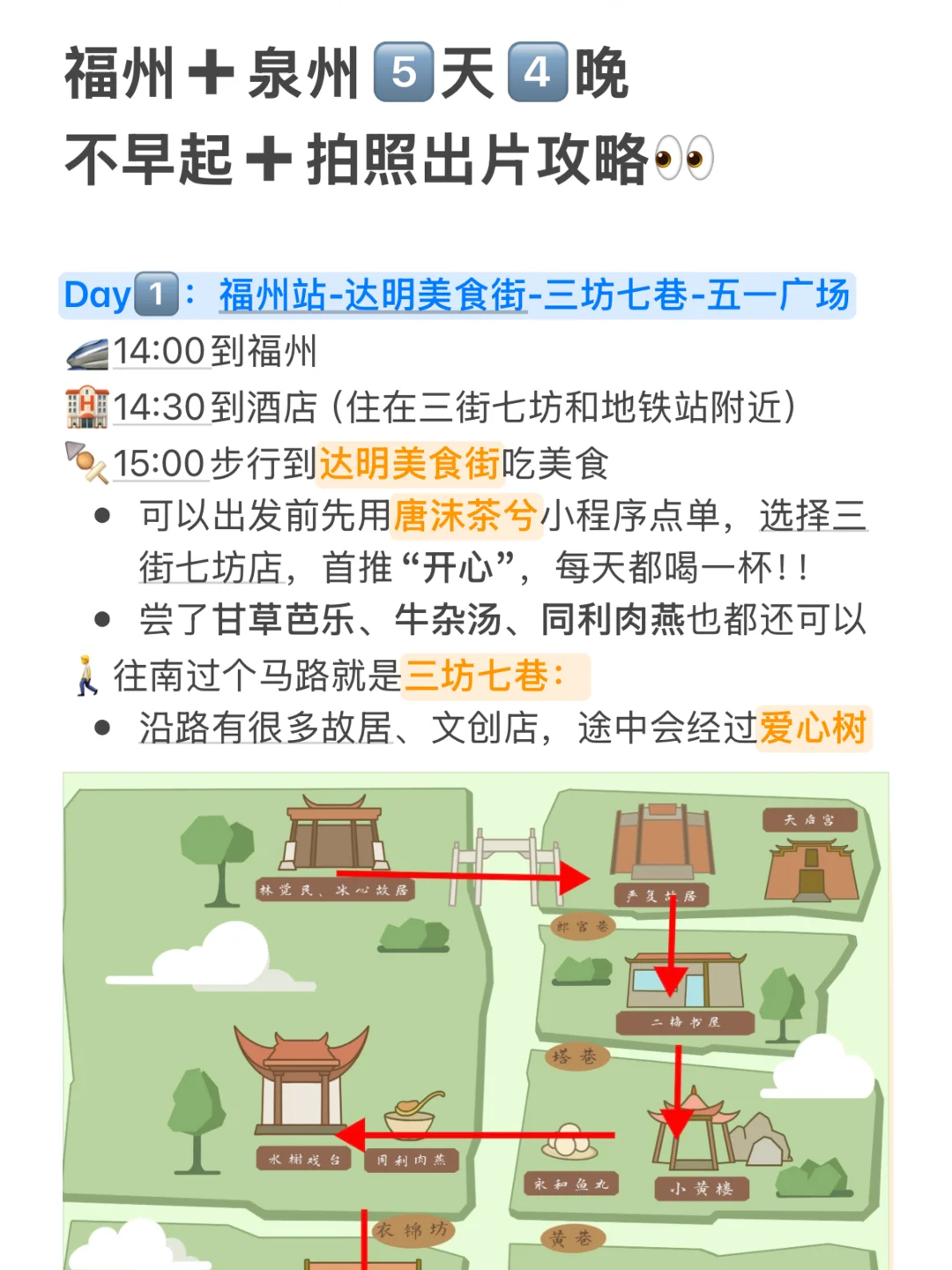 🧨福州➕泉州：5天4晚不早起旅游攻略（附地图
