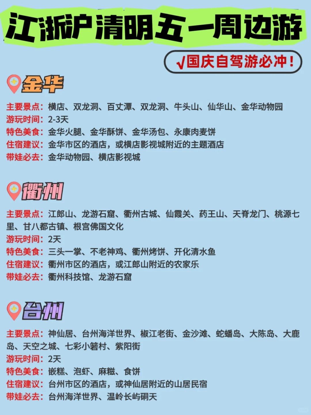 江浙沪旅游景点合集，清明自驾游必冲系列！