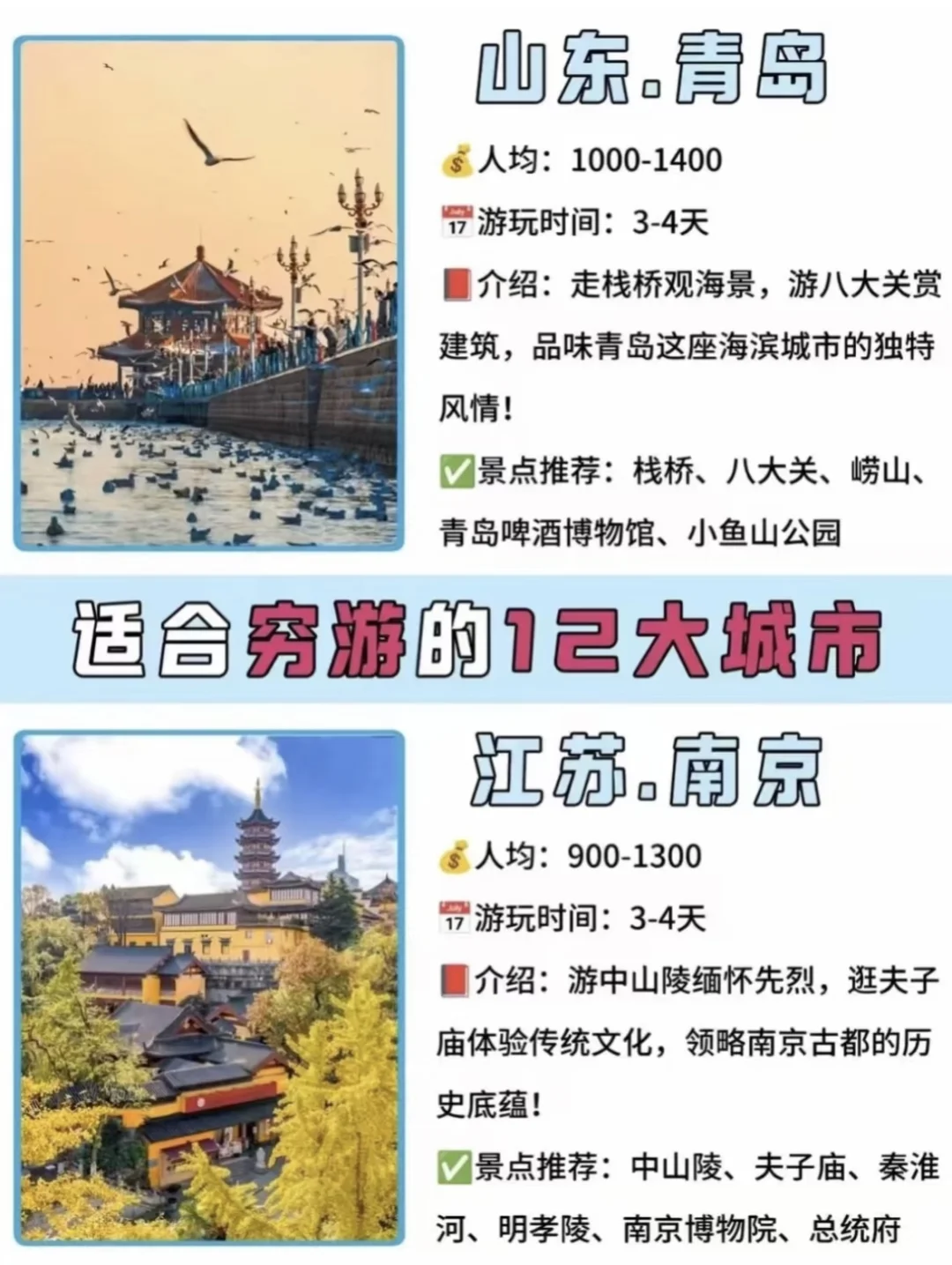 必去旅游城市推荐进来看看有没有你喜欢的