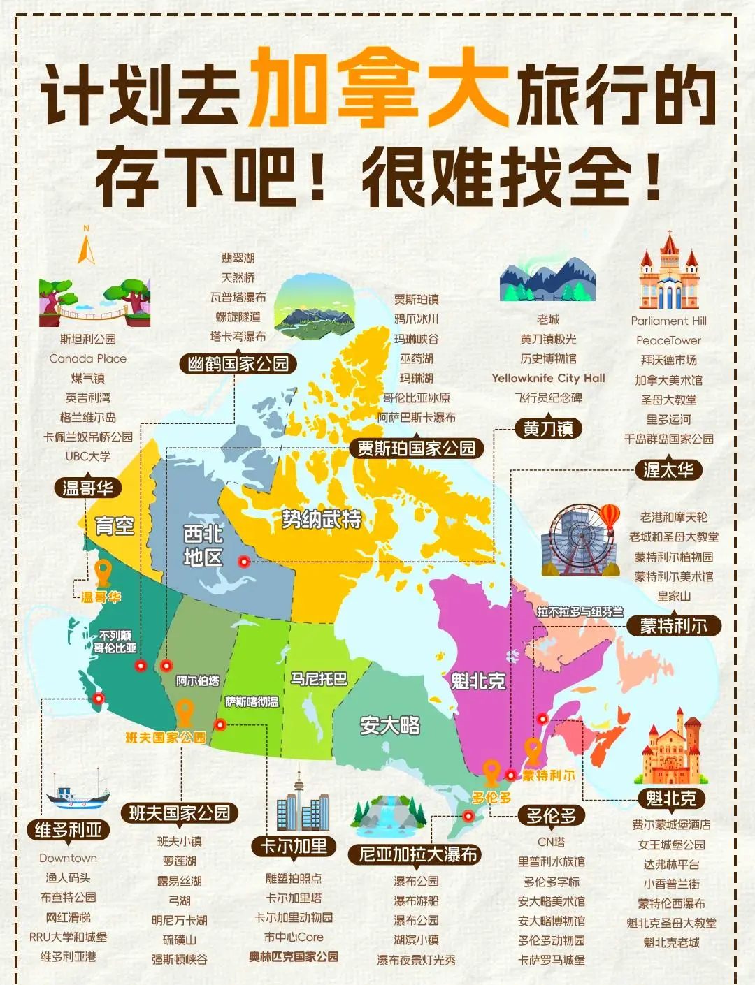 加拿大旅行必去景点全攻略，收藏不踩雷！