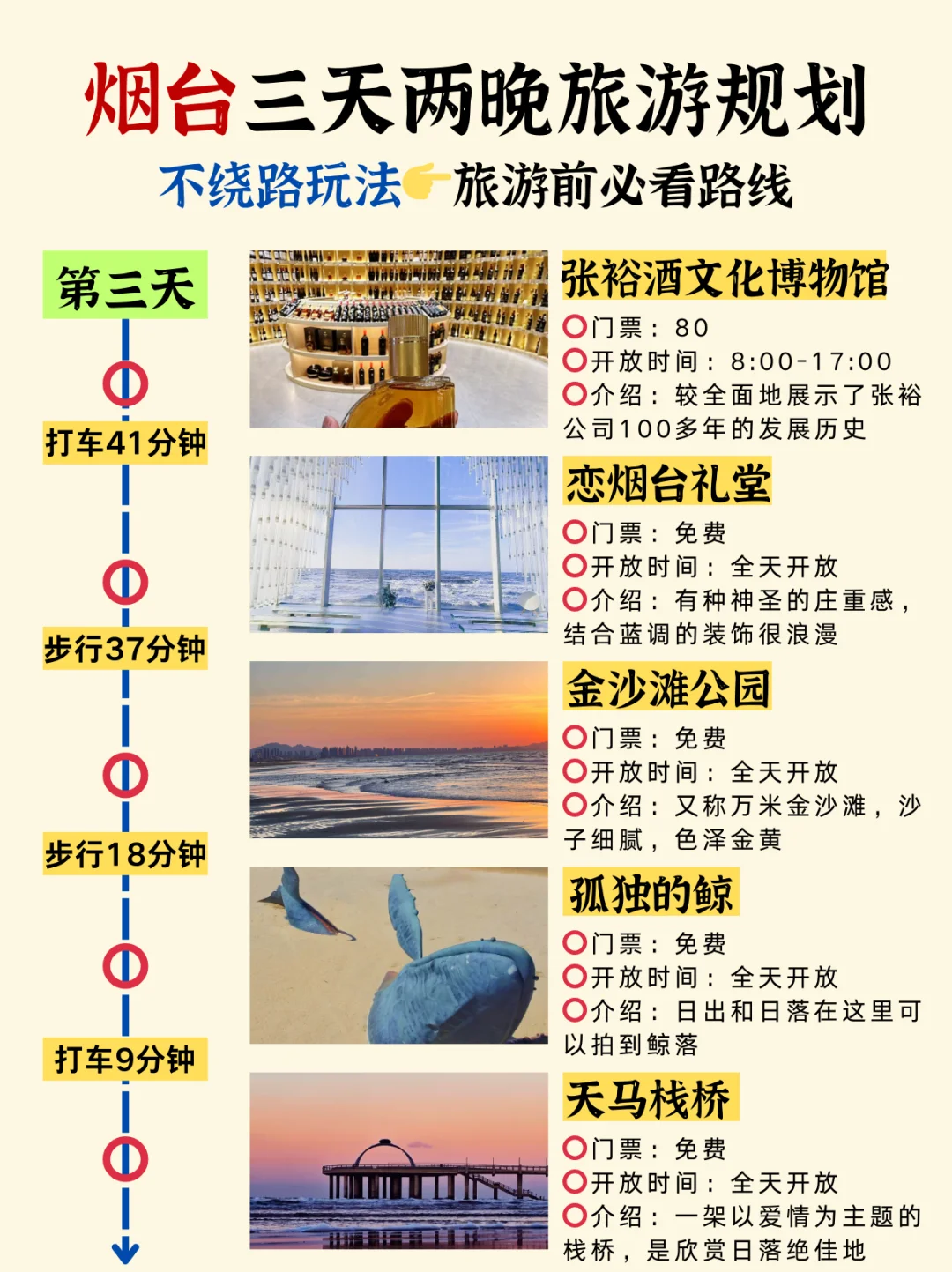 烟台旅游攻略📍三天两晚不绕路行程➕建议！