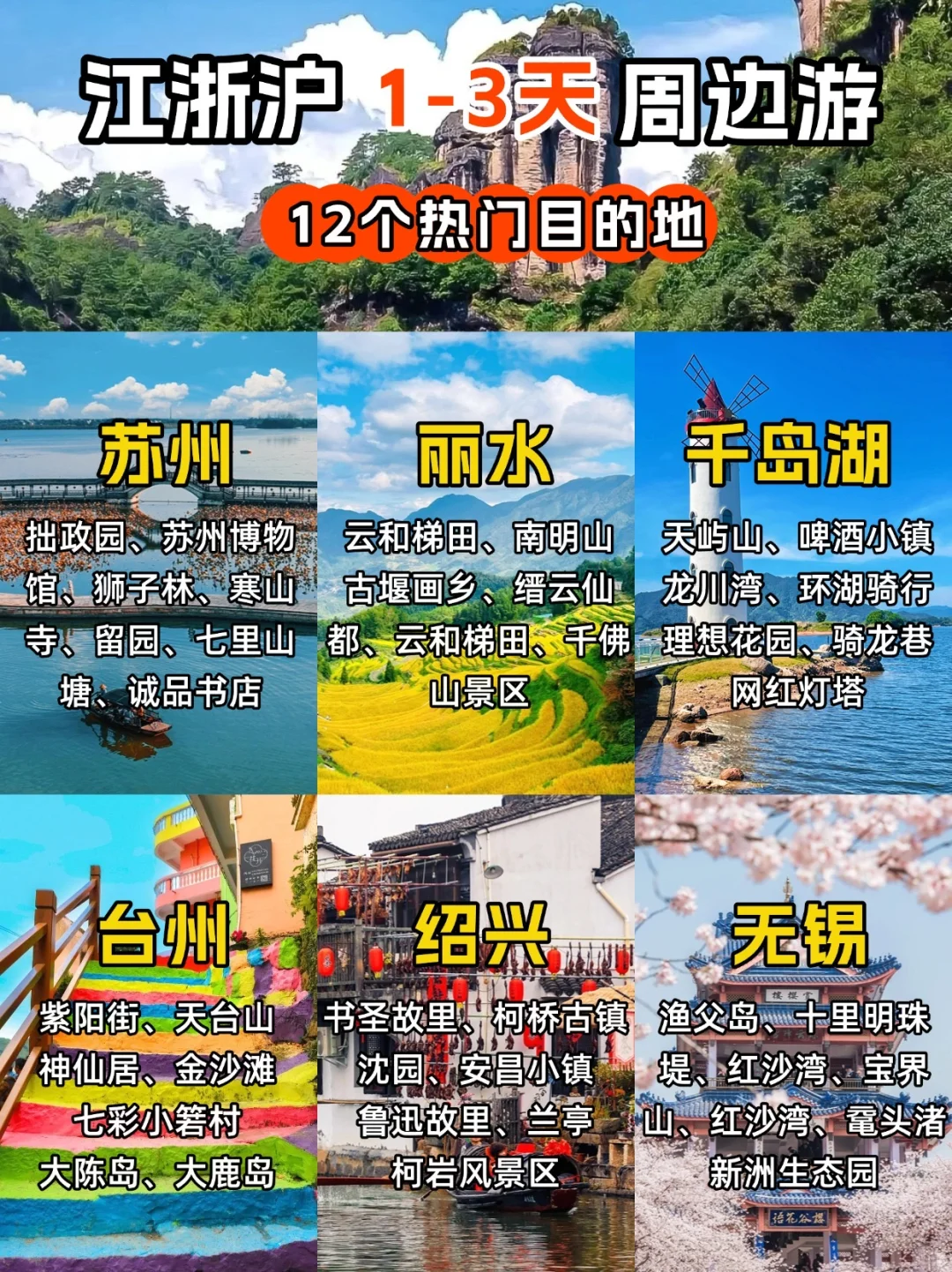 江浙沪周边游1-3天好去处｜12个目的地合集