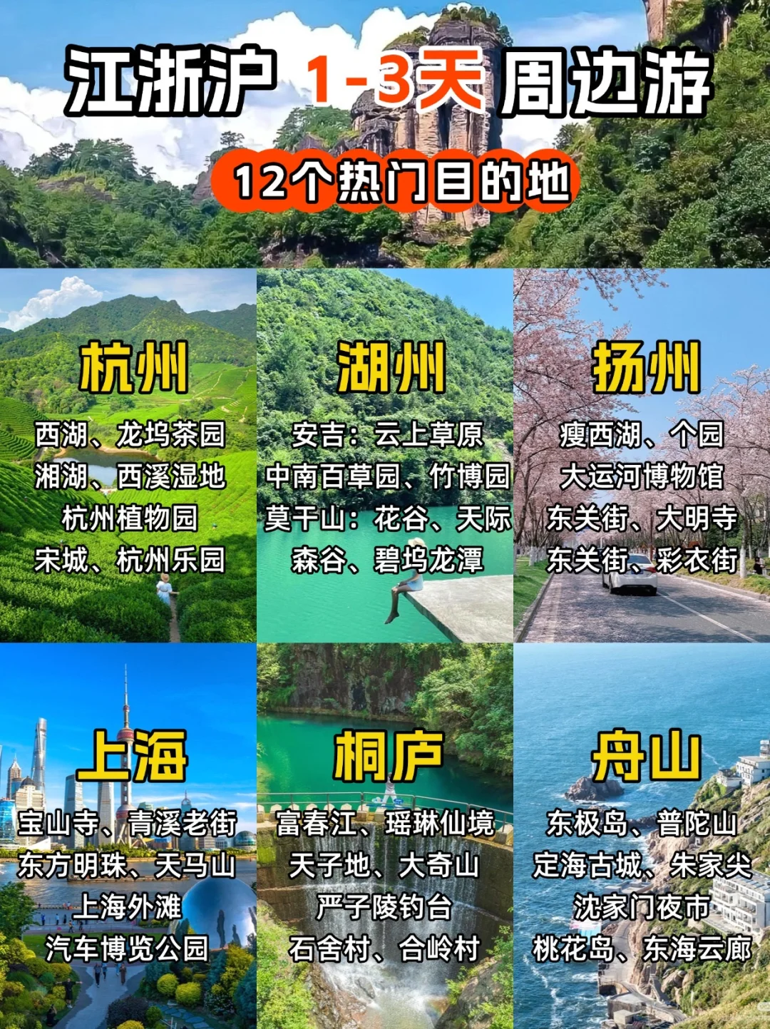 江浙沪周边游1-3天好去处｜12个目的地合集