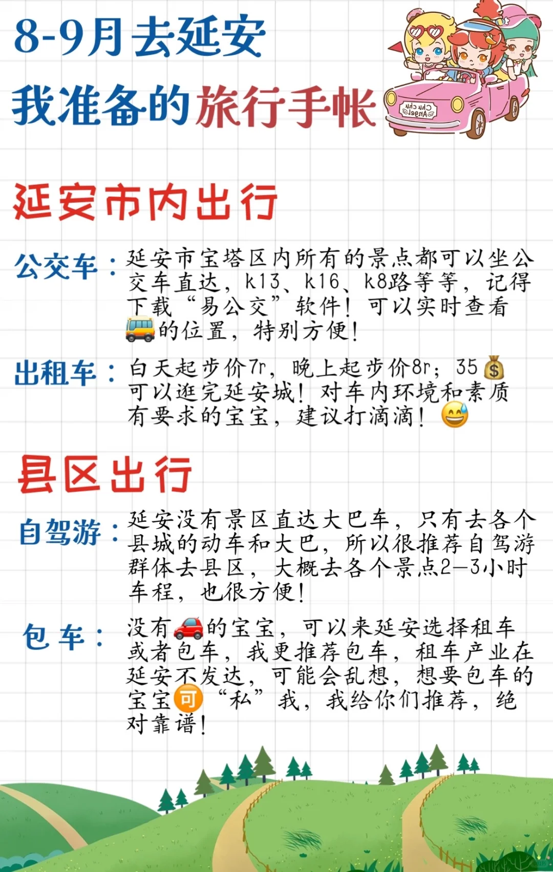 去延安旅游👏🏻整理的手帐攻略（自用）