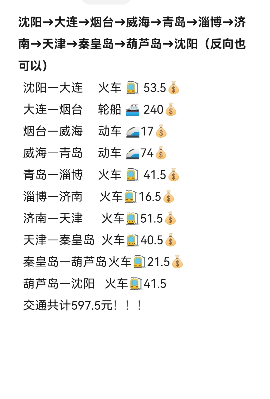 环渤海旅行闭环最全路线!!!