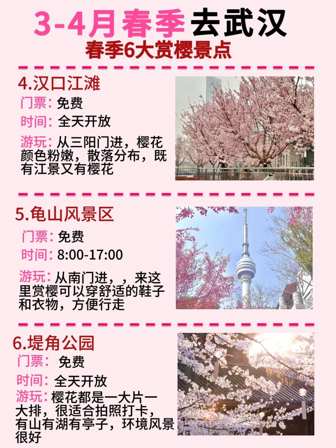 武汉樱花季十二大热门景点附旅游攻略