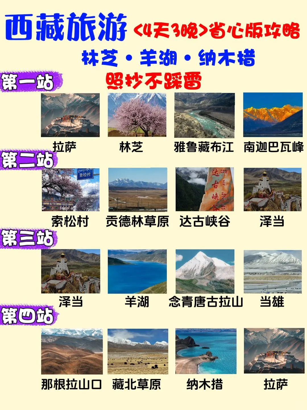西藏旅游⚠️林芝羊湖纳木措4天3晚攻略✅