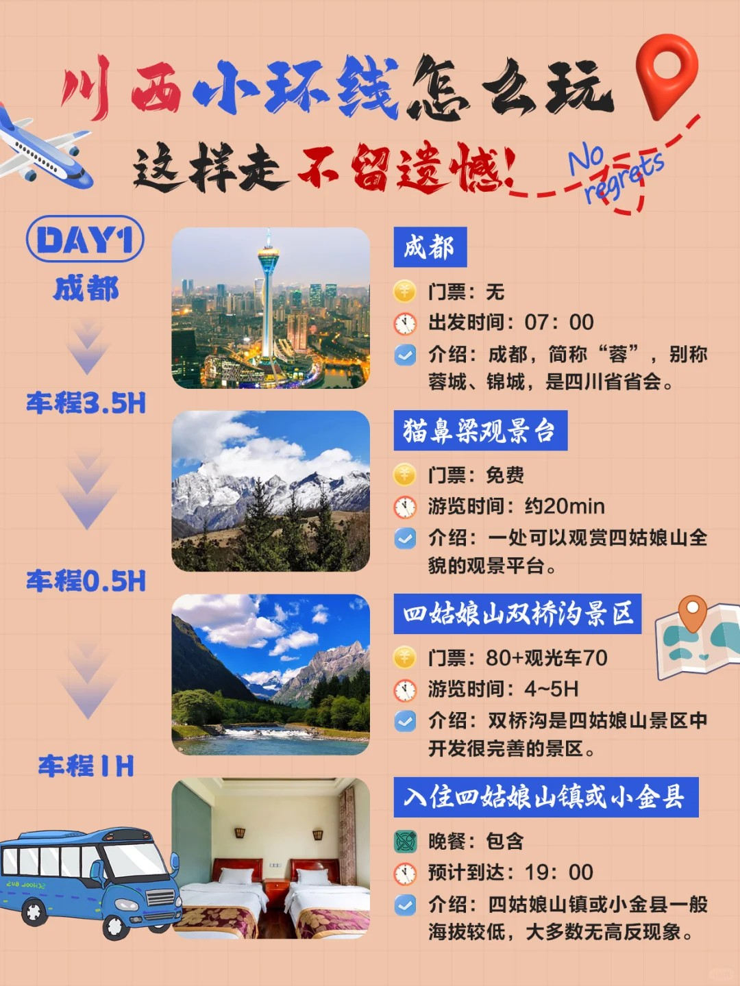 清明3天怎么玩❓川西3天2夜旅游攻略✔️
