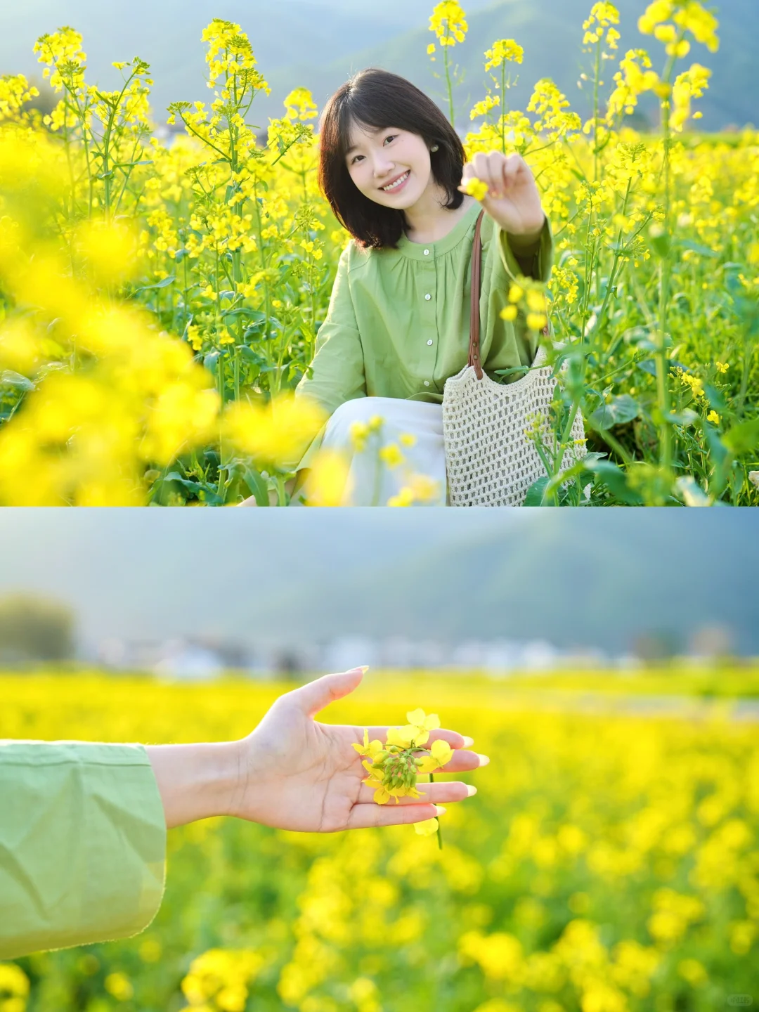 春日出游🌼油菜花拍出电影氛围感