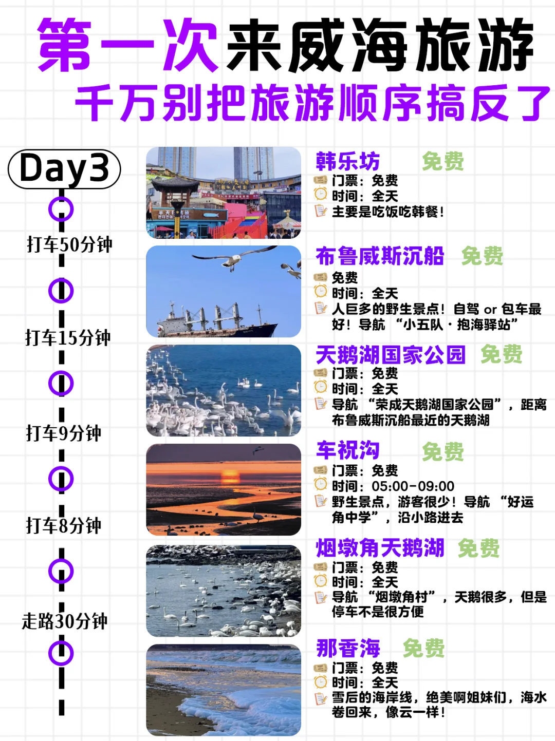 🔥威海旅游必看！三天两夜不绕路攻略，热门景