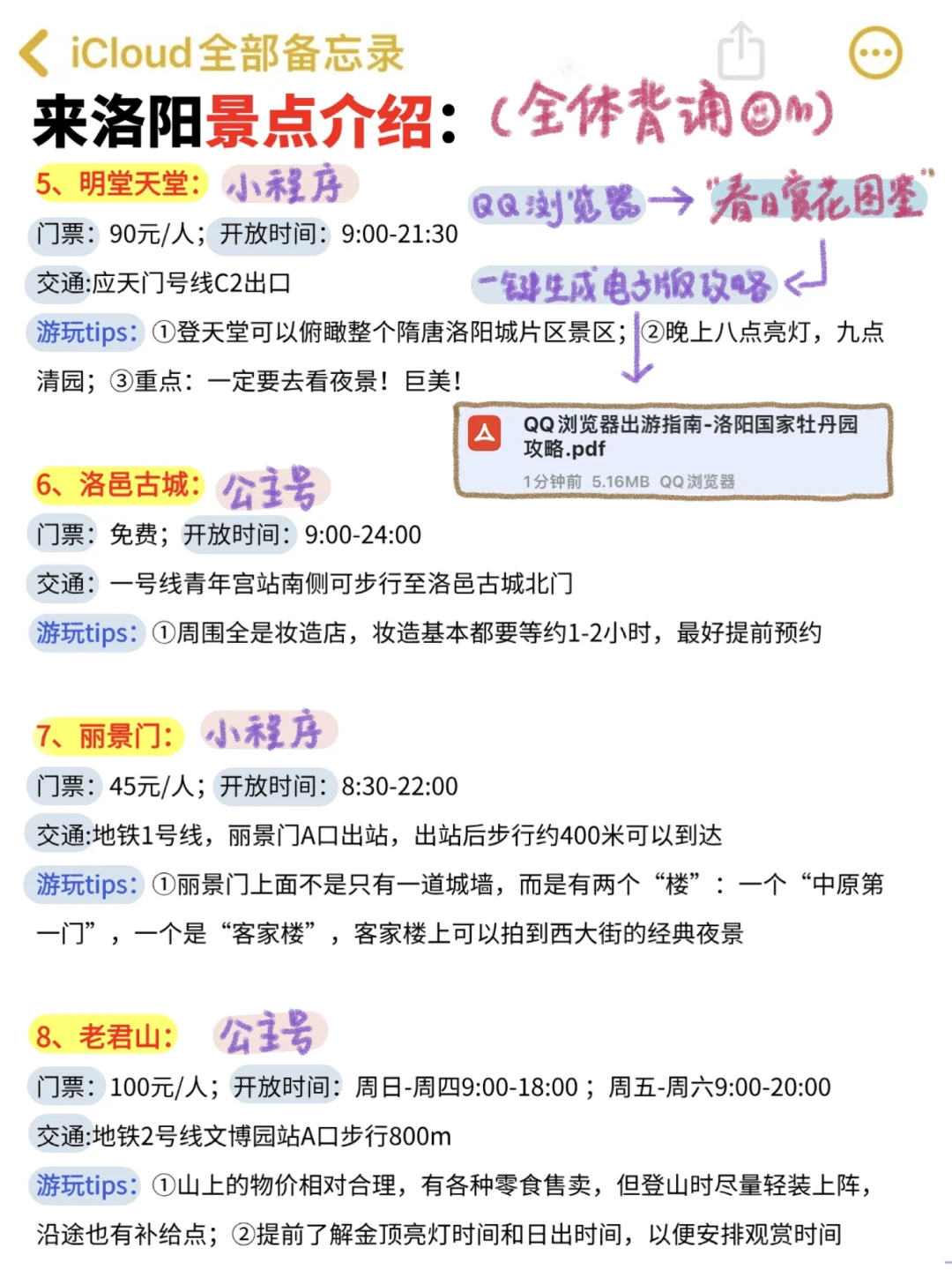 终于弄明白洛阳怎么玩不绕路‼️（附赏花攻略