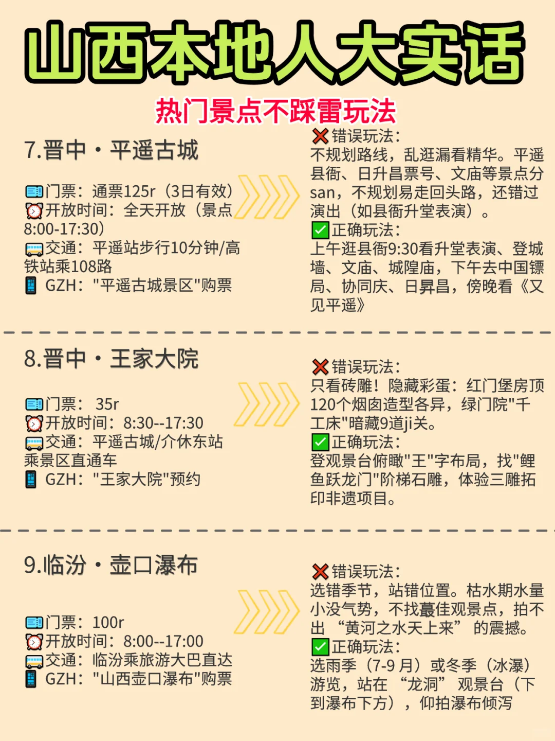 本地人掏心窝：山西景点这样玩才对