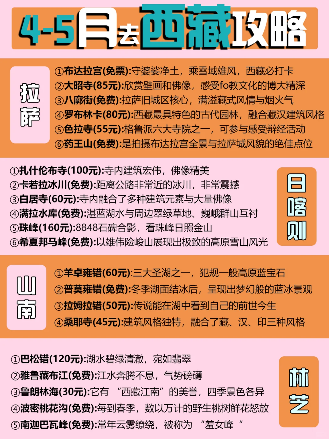 4-5 月，西藏旅游攻略来袭！